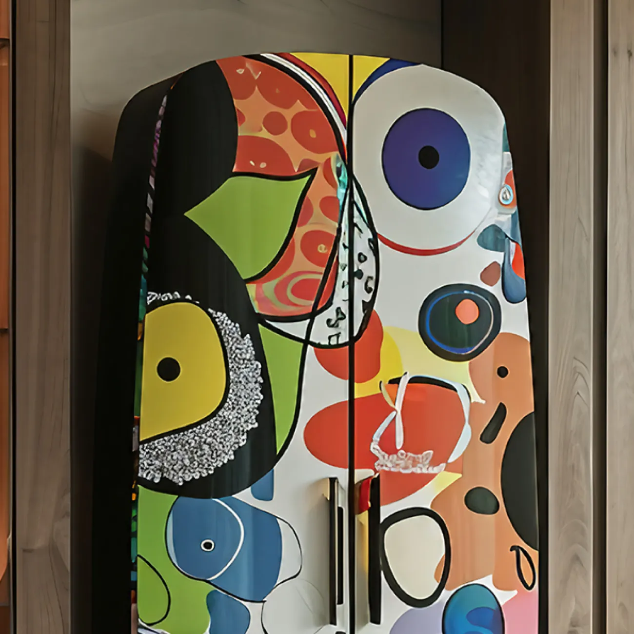  Шкаф в стиле поп-арт Love Creation от MIVICA из дерева с ручной росписью SH38586-32