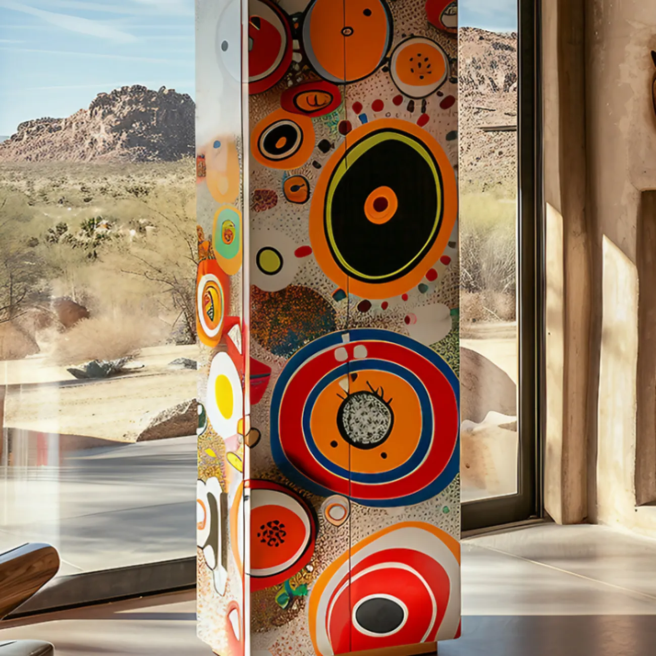 Дизайнерский шкаф в стиле поп-арт Love Creation от MIVICA из дерева с ручной росписью SH38588-32