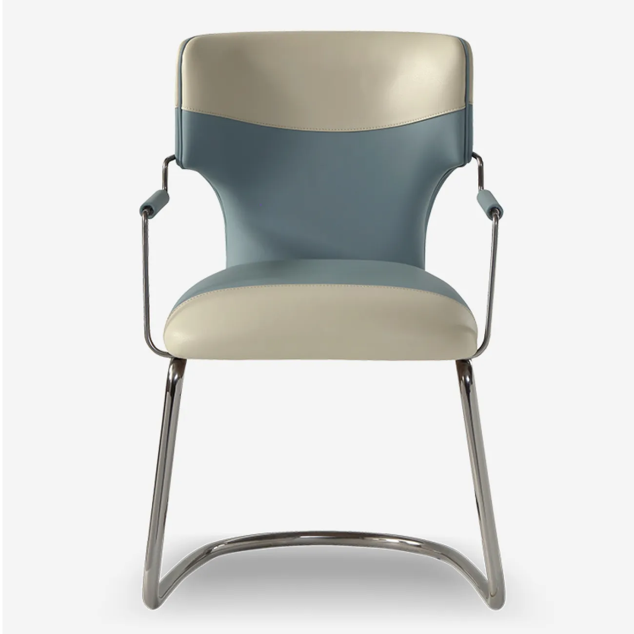 Комфортабельный обеденный стул MIVICA из кожи и нержавеющей стали ST38600-32