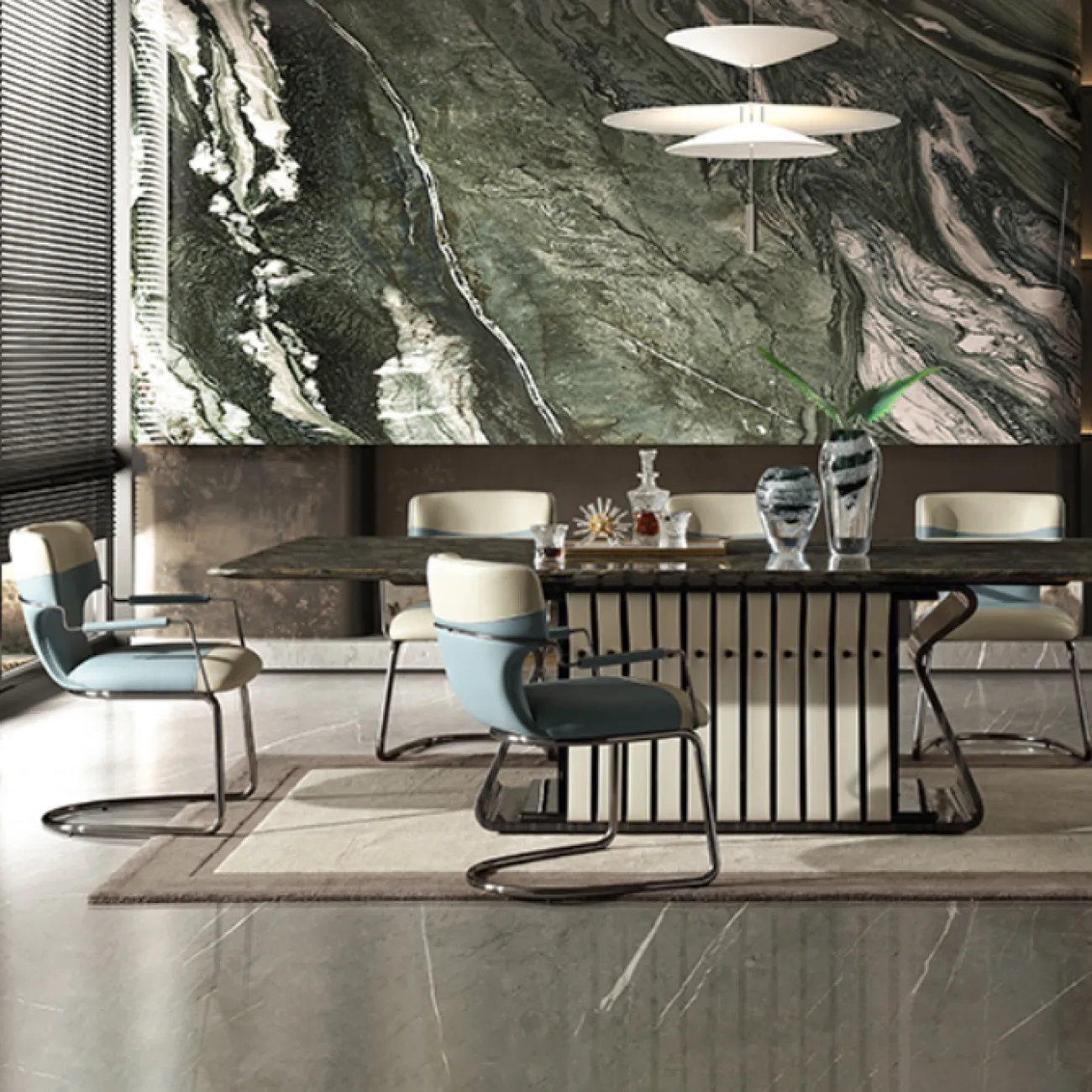 Комфортабельный обеденный стул MIVICA из кожи и нержавеющей стали ST38600-32