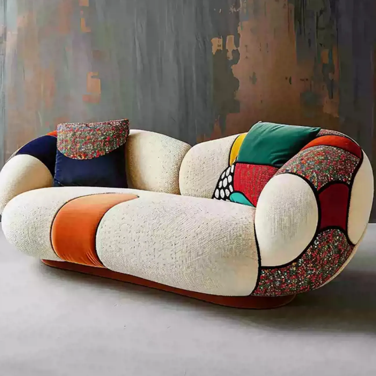 Дизайнерский диван MIVICA и Ai Zuo из дерева с эксклюзивным принтом DV38604-32