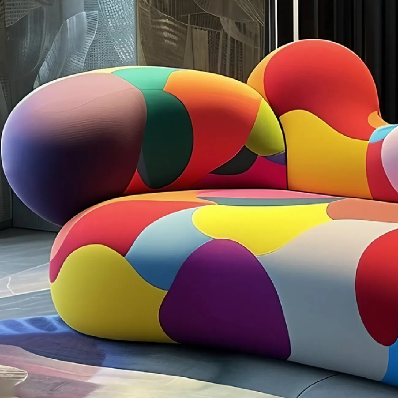 Яркий диван в стиле поп-арт MIVICA из дереваDV38607-32 Яркий диван в стиле поп-арт MIVICA из дереваDV38607-32