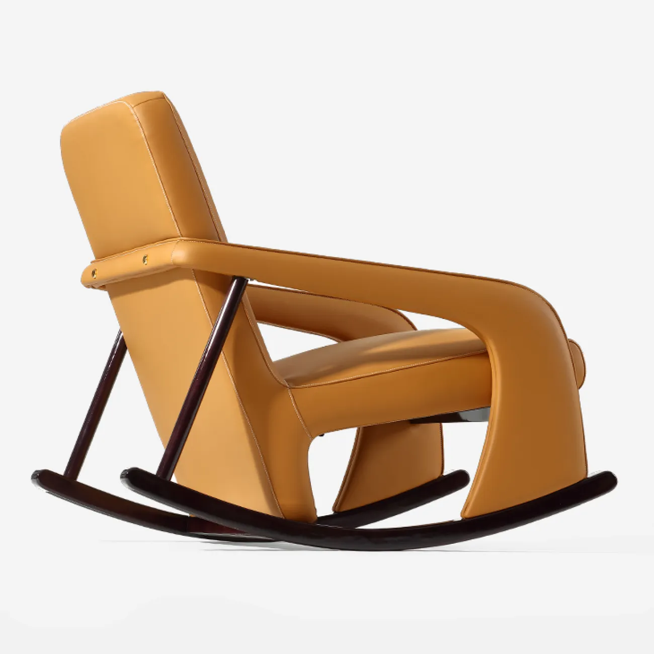 Роскошное кресло-качалка MIVICA  из натуральной кожи KR38608-32