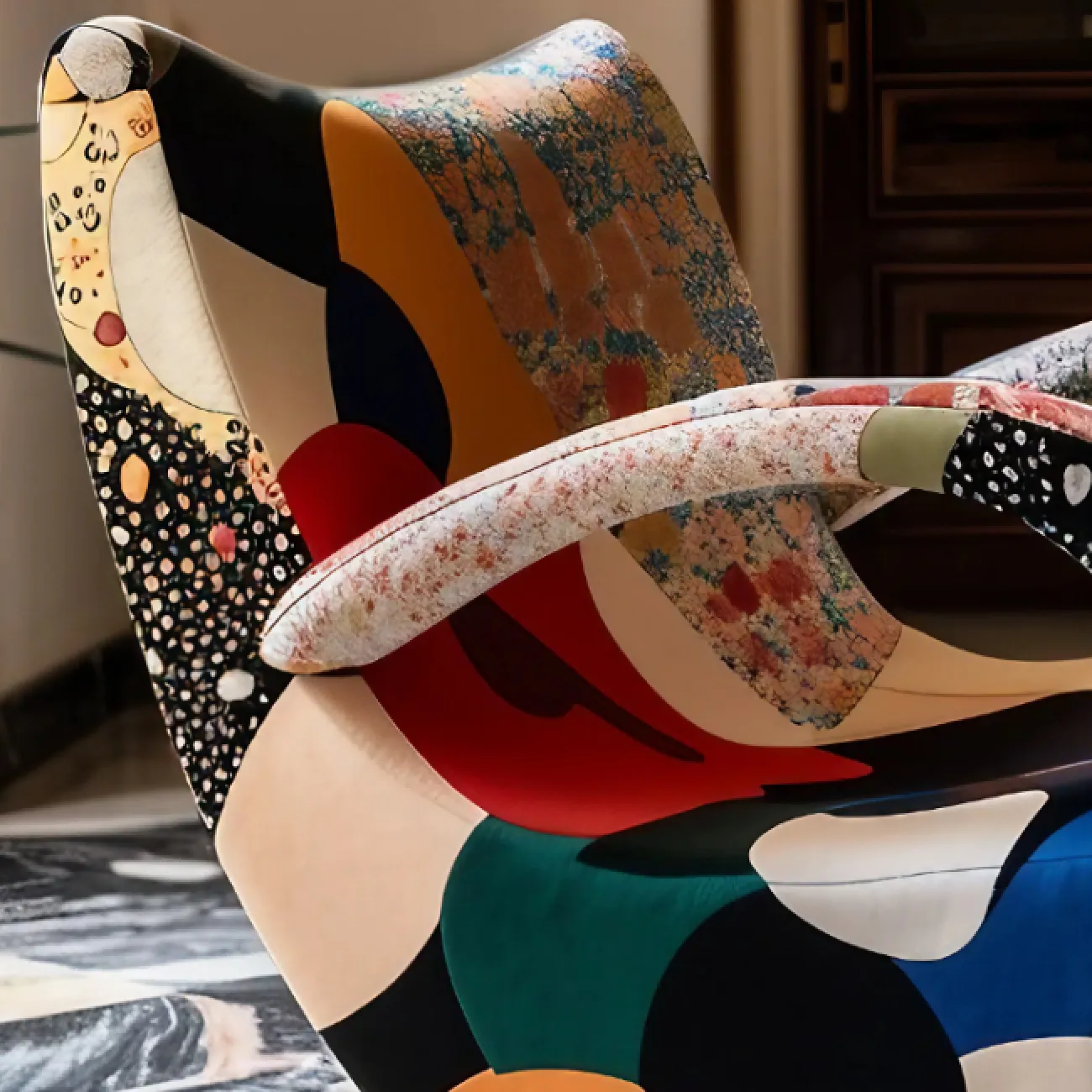 Роскошное кресло-качалка MIVICA уникальной расцветки KR38612-32