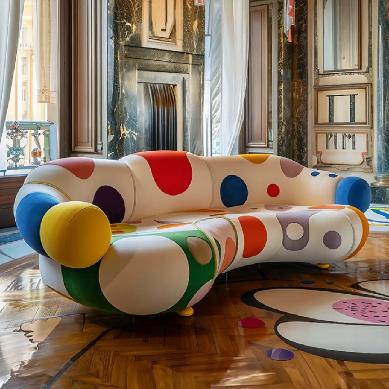 Дизайнерский диван MIVICA из дерева DV38613-32 Дизайнерский диван MIVICA из дерева DV38613-32