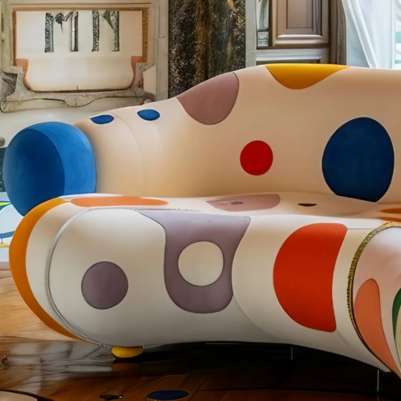 Дизайнерский диван MIVICA из дерева DV38613-32 Дизайнерский диван MIVICA из дерева DV38613-32