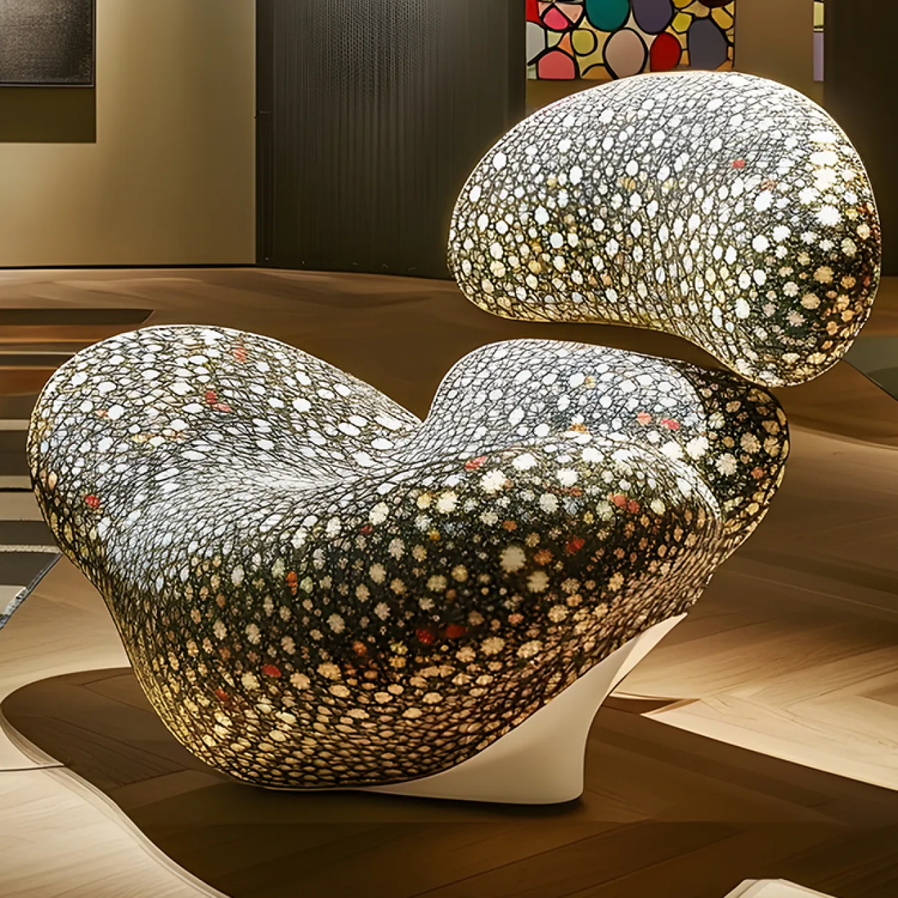 Кресло необычной формы MIVICA из дерева KR38616-32