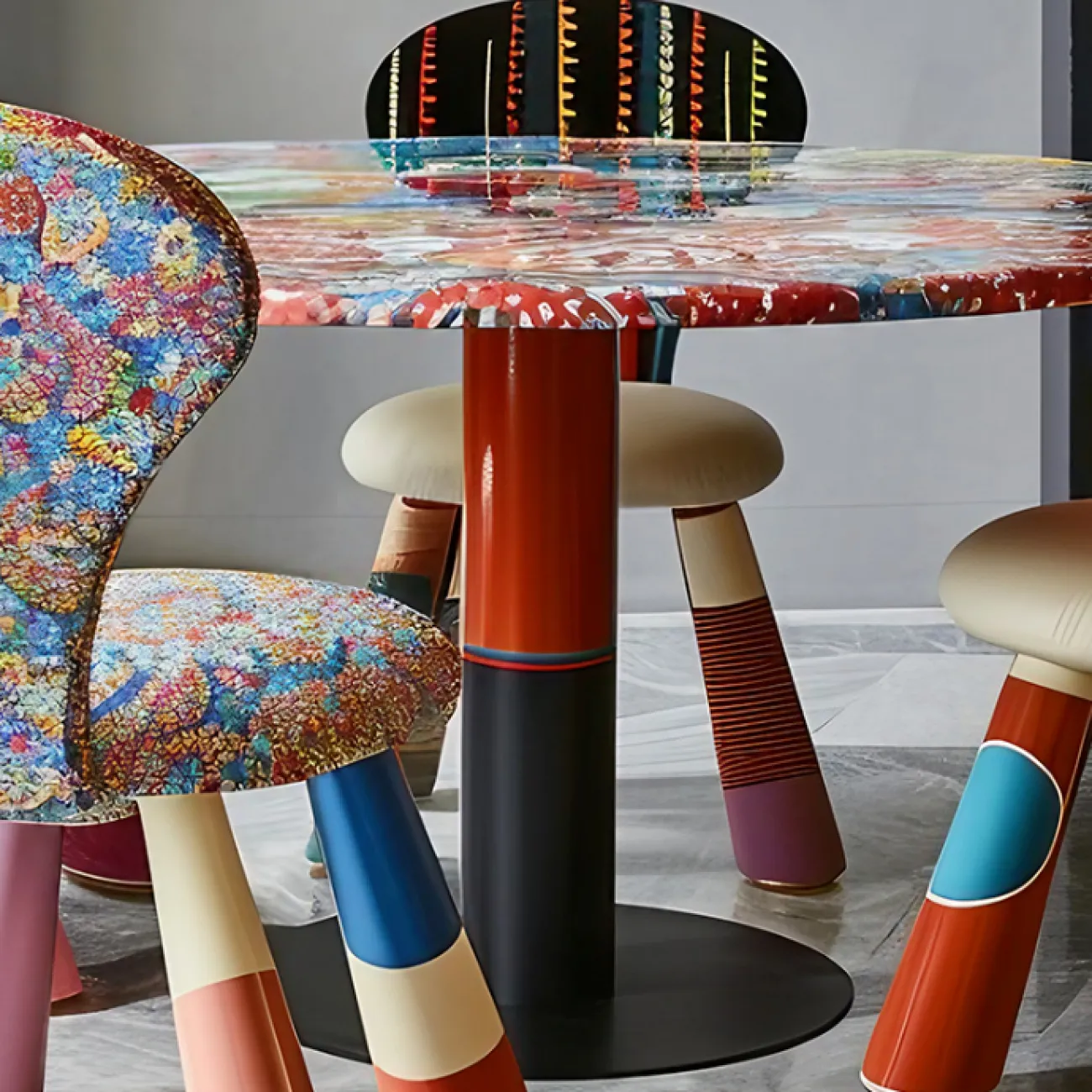 Яркий обеденный стол MIVICA из дерева OS38622-32