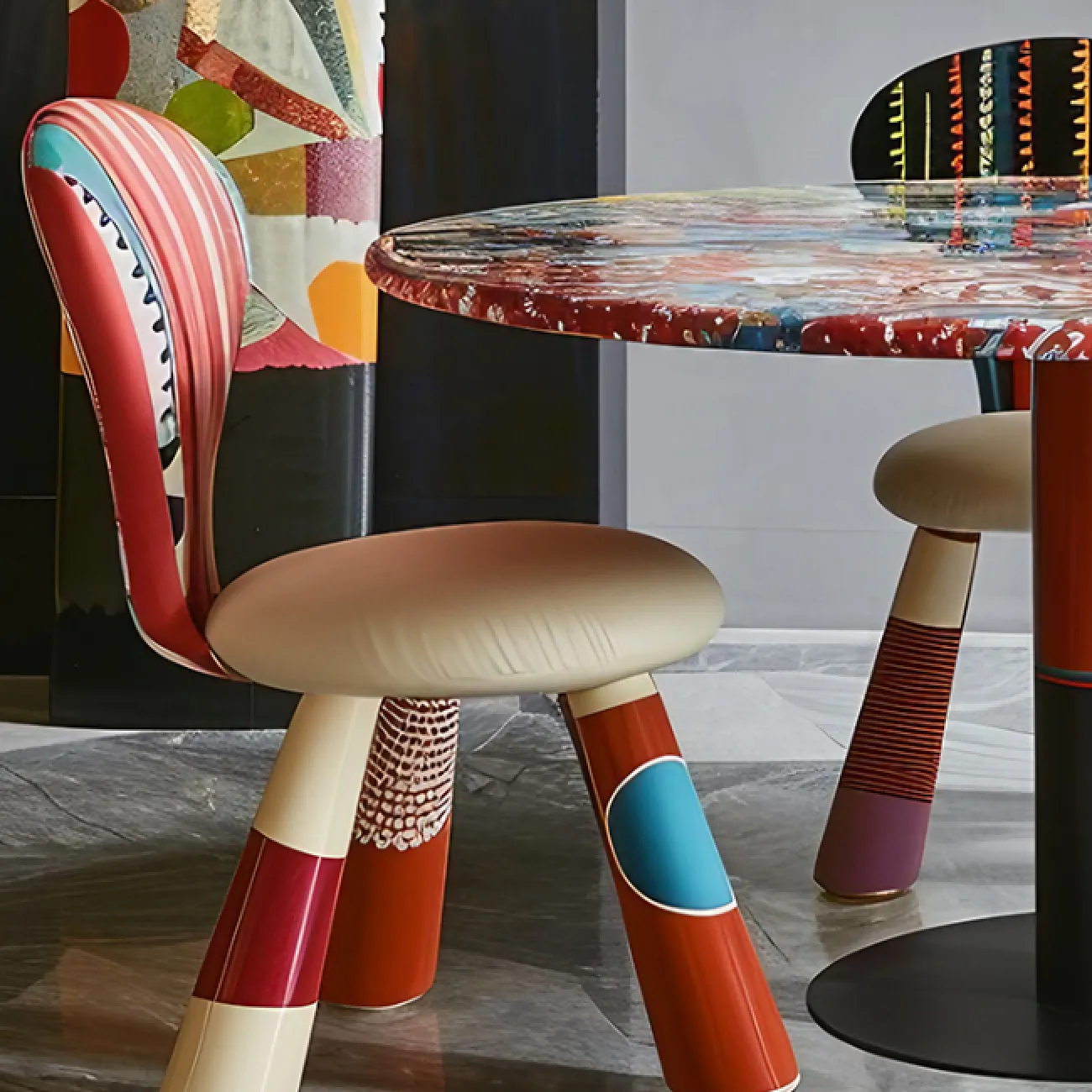 Яркий обеденный стул MIVICA из дерева ST38623-32