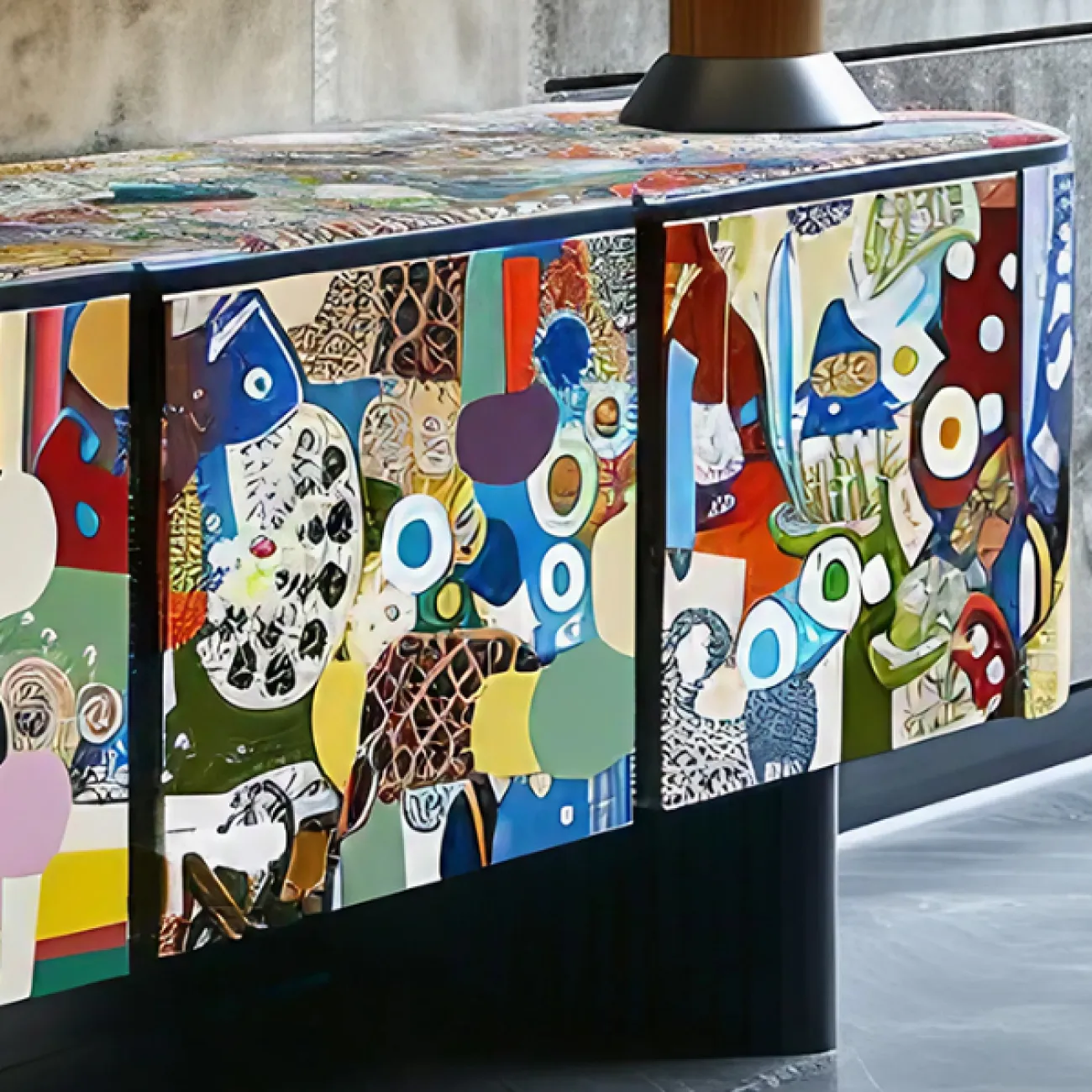 Дизайнерская тумба под телевизор MIVICA с художественной росписью TB38624-32