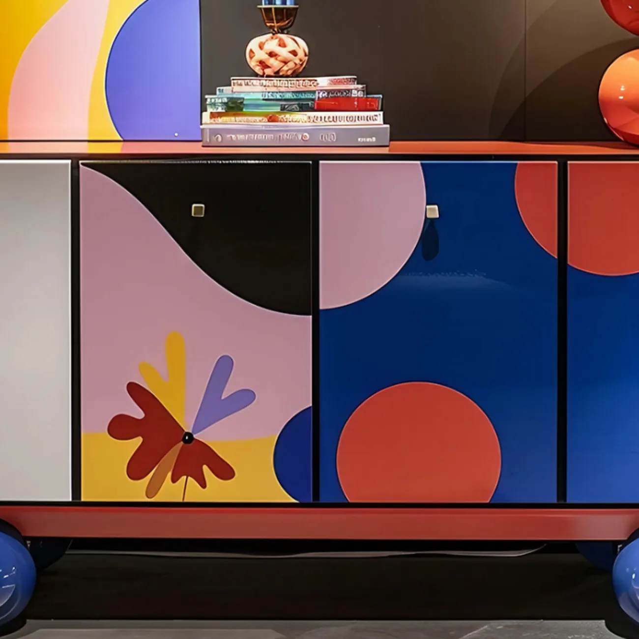 Красочный комод Memphis от MIVICA из дерева KD38625-32