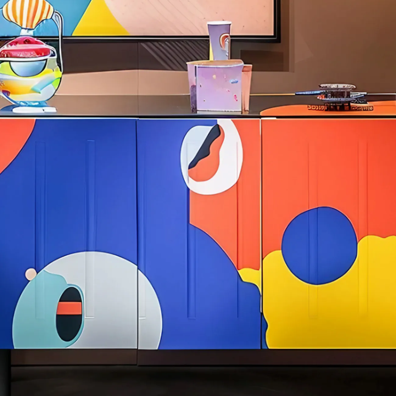 Яркий сервант Memphis от MIVICA из дерева SV38630-32