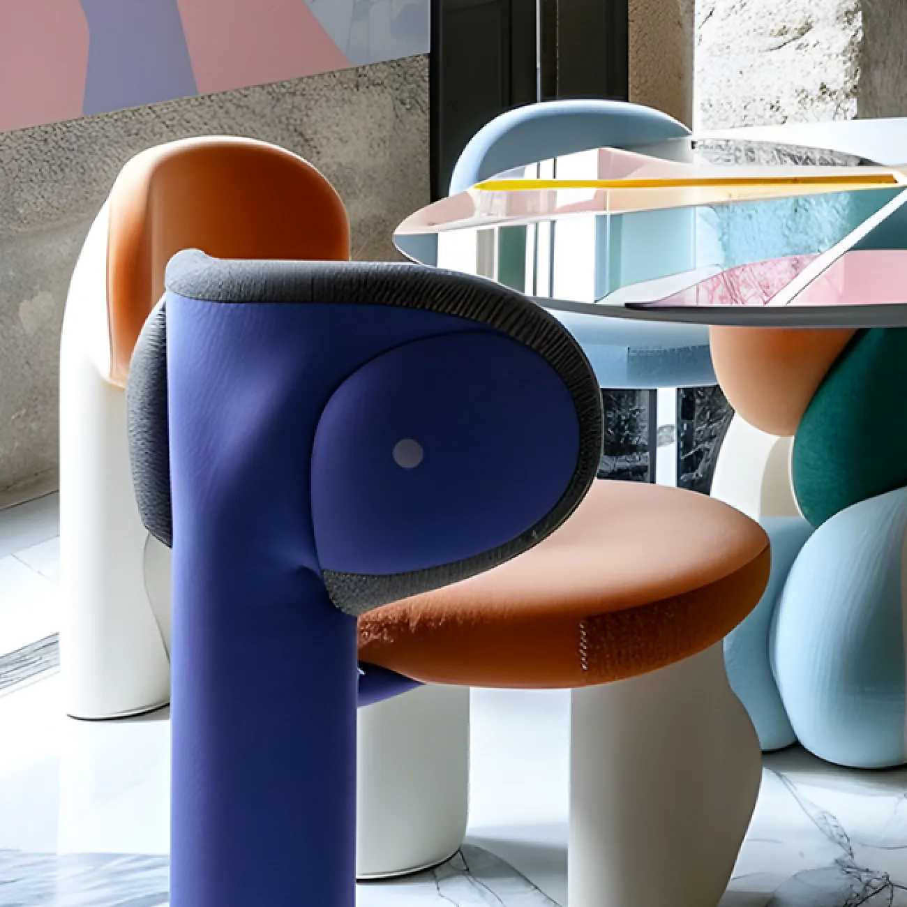 Яркий обеденный стол MIVICA из дерева OS38632-32