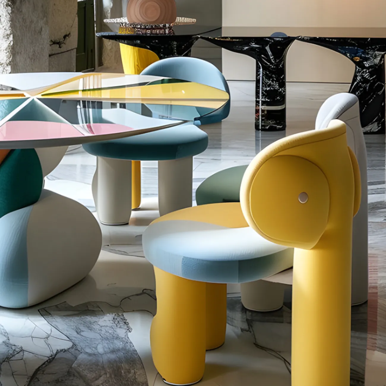 Яркий обеденный стол MIVICA из дерева OS38632-32