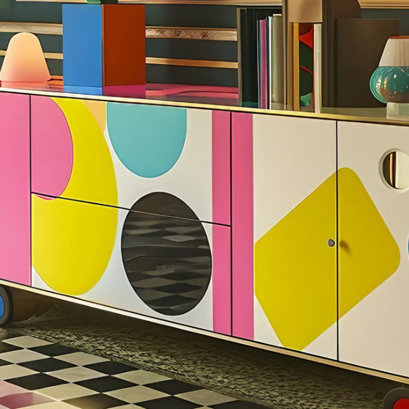 Яркий комод Memphis от MIVICA из берёзы KD38634-32 Яркий комод Memphis от MIVICA из берёзы KD38634-32