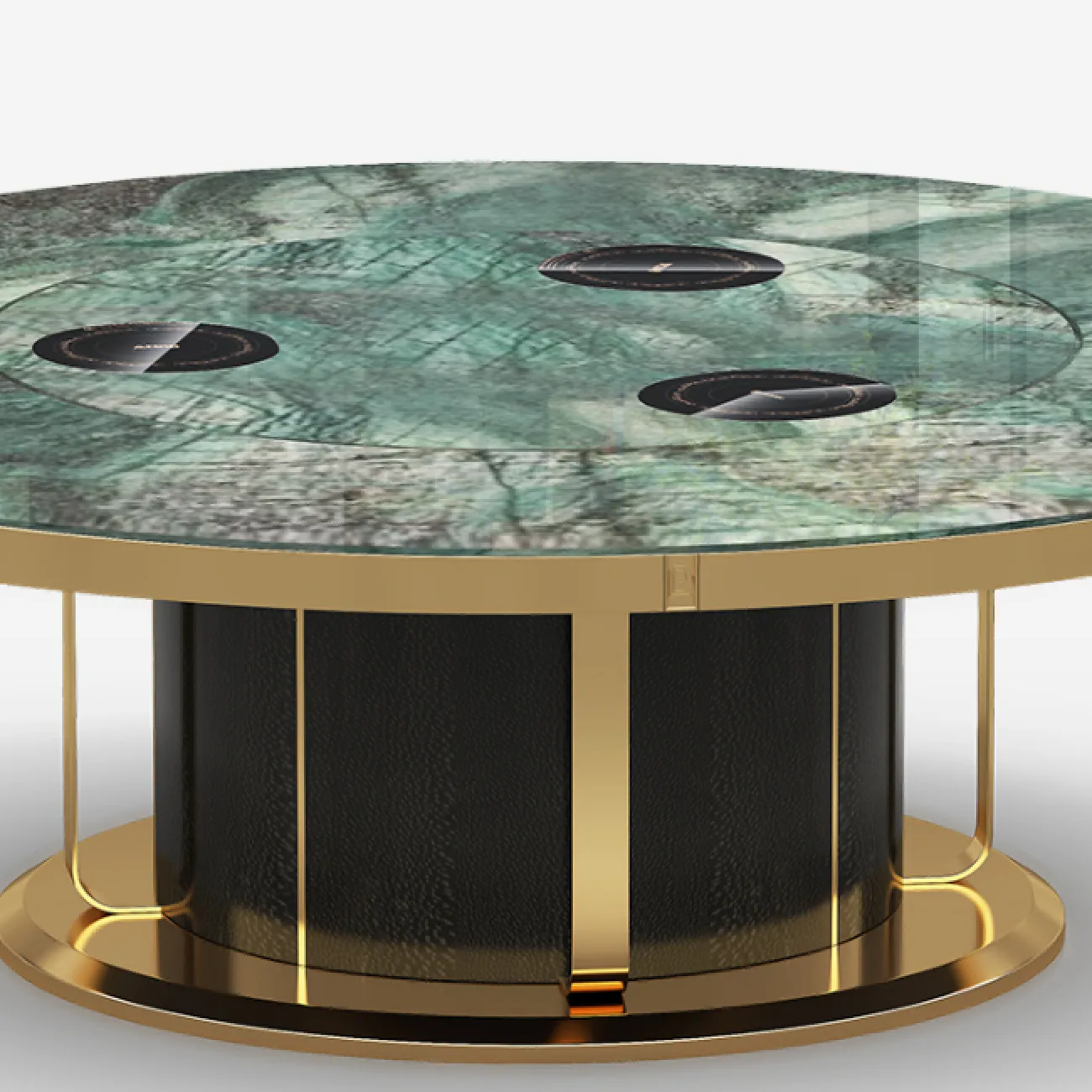 Роскошный поворотный обеденный стол MIVICA с встроенными индукционными плитами OS38643-32