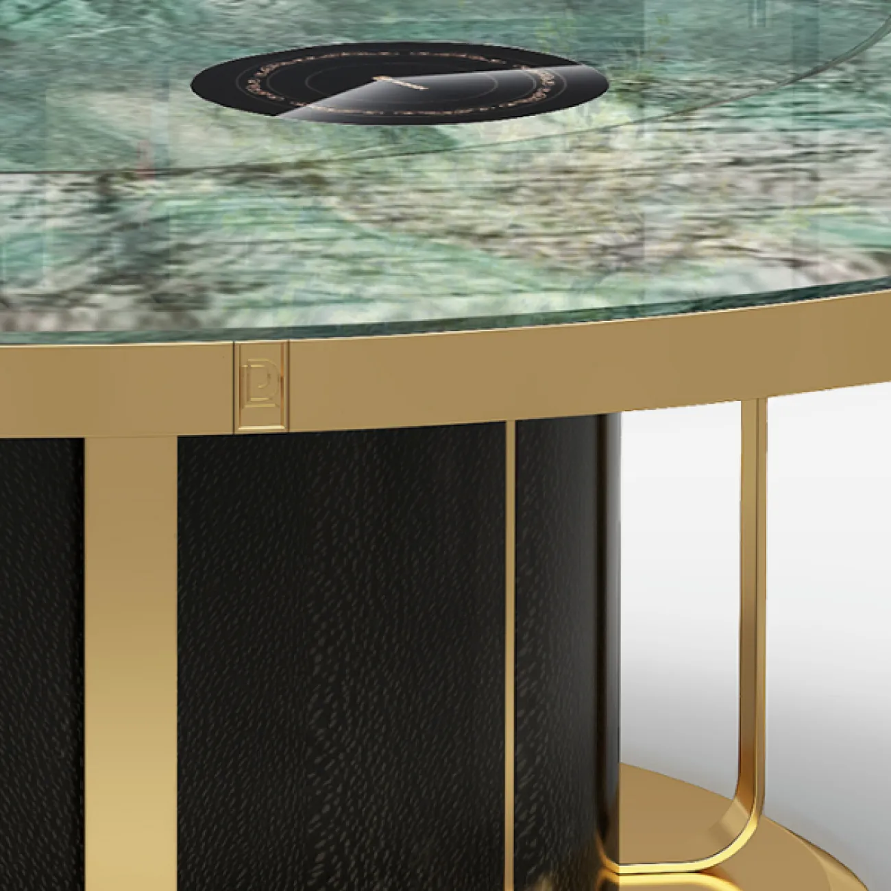 Роскошный поворотный обеденный стол MIVICA с встроенными индукционными плитами OS38643-32