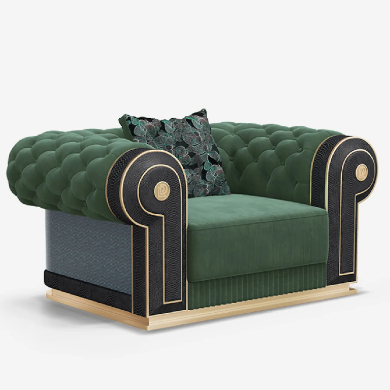 Роскошное кресло MIVICA из натуральной матовой кожи и бука KR38646-32