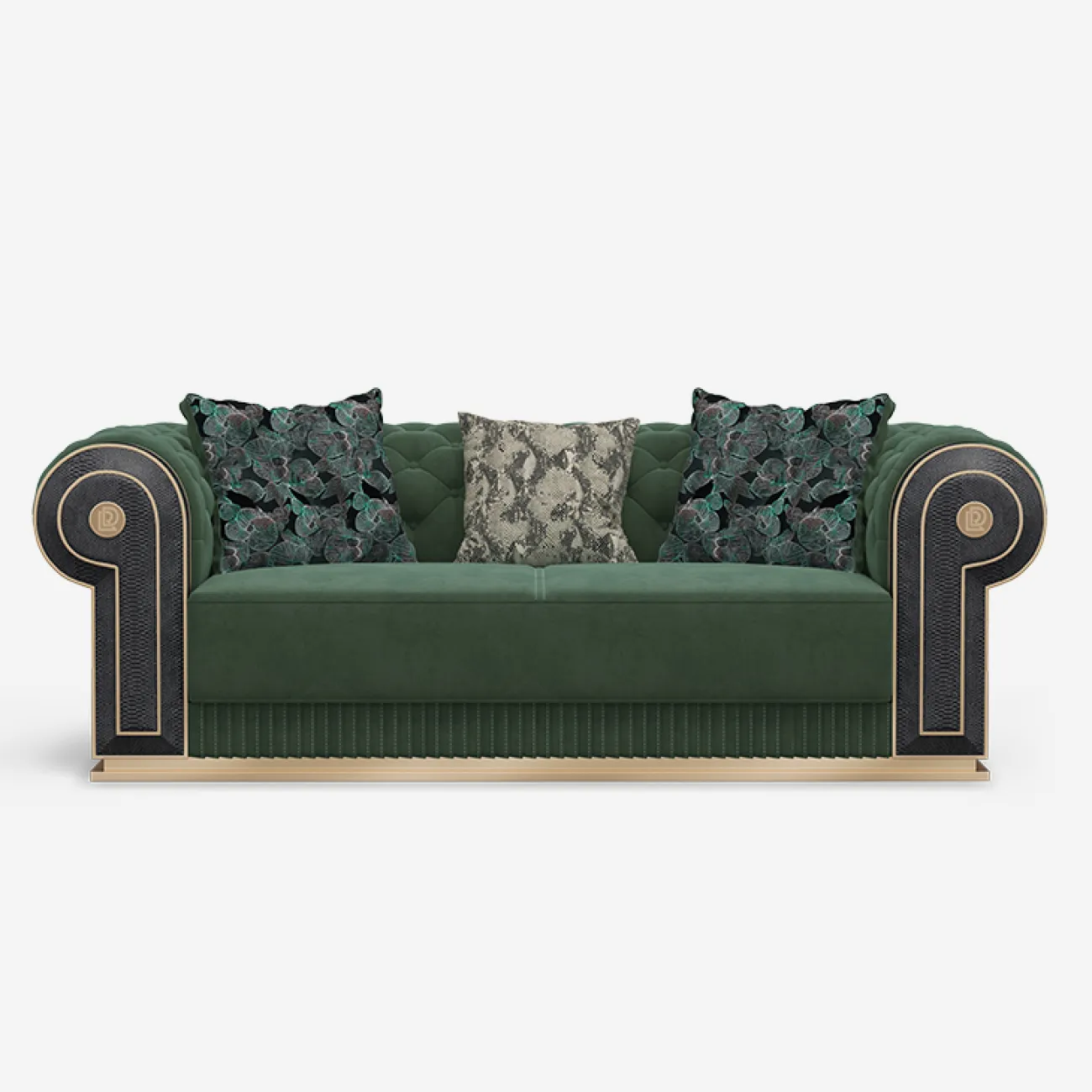 Респектабельный диван MIVICA из натуральной матовой кожи и бука DV38647-32