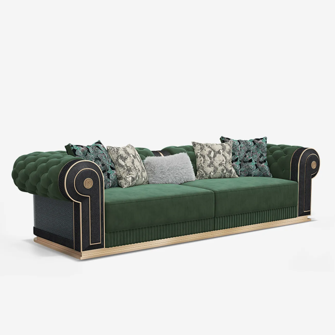 Респектабельный диван MIVICA из натуральной матовой кожи и бука DV38647-32