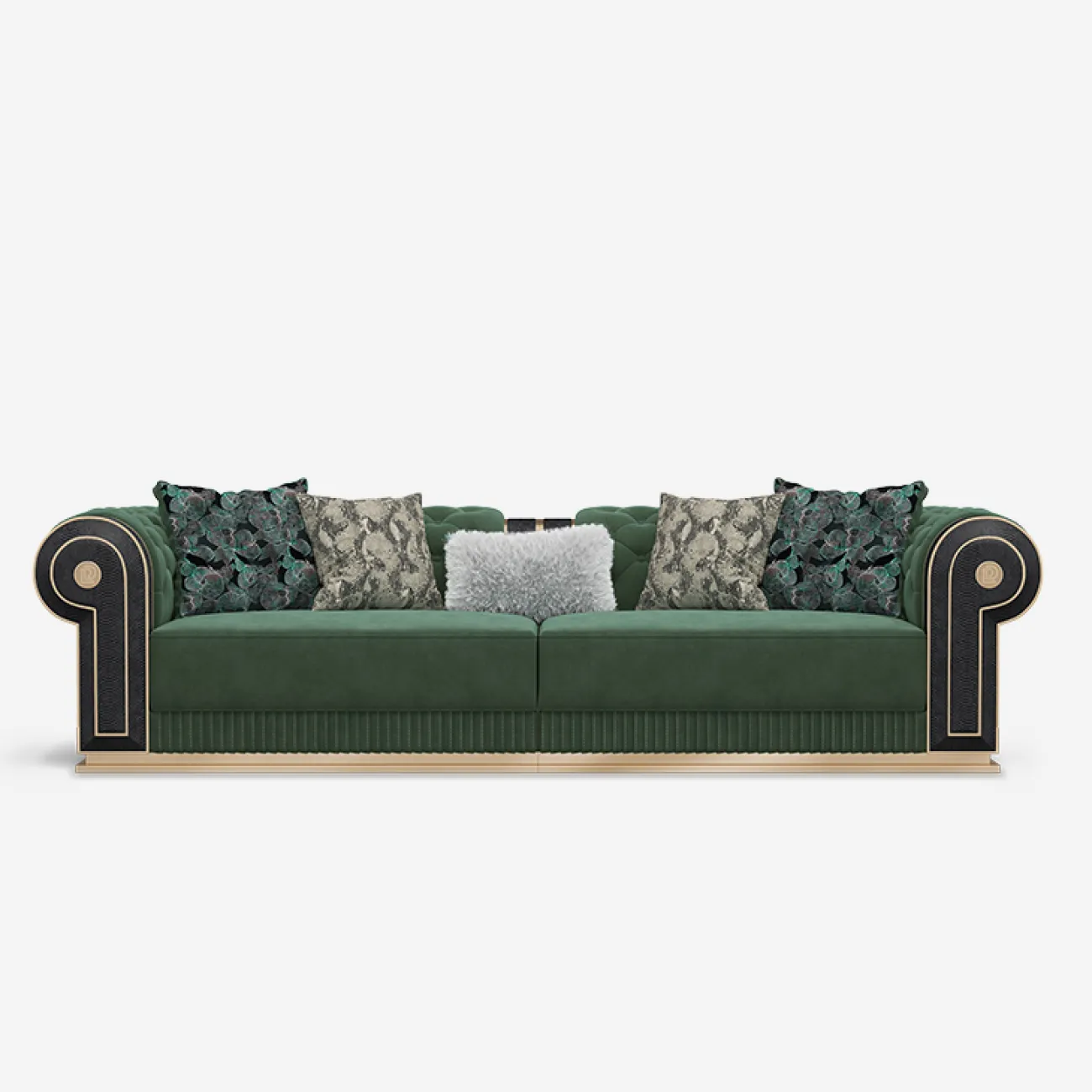 Респектабельный диван MIVICA из натуральной матовой кожи и бука DV38647-32