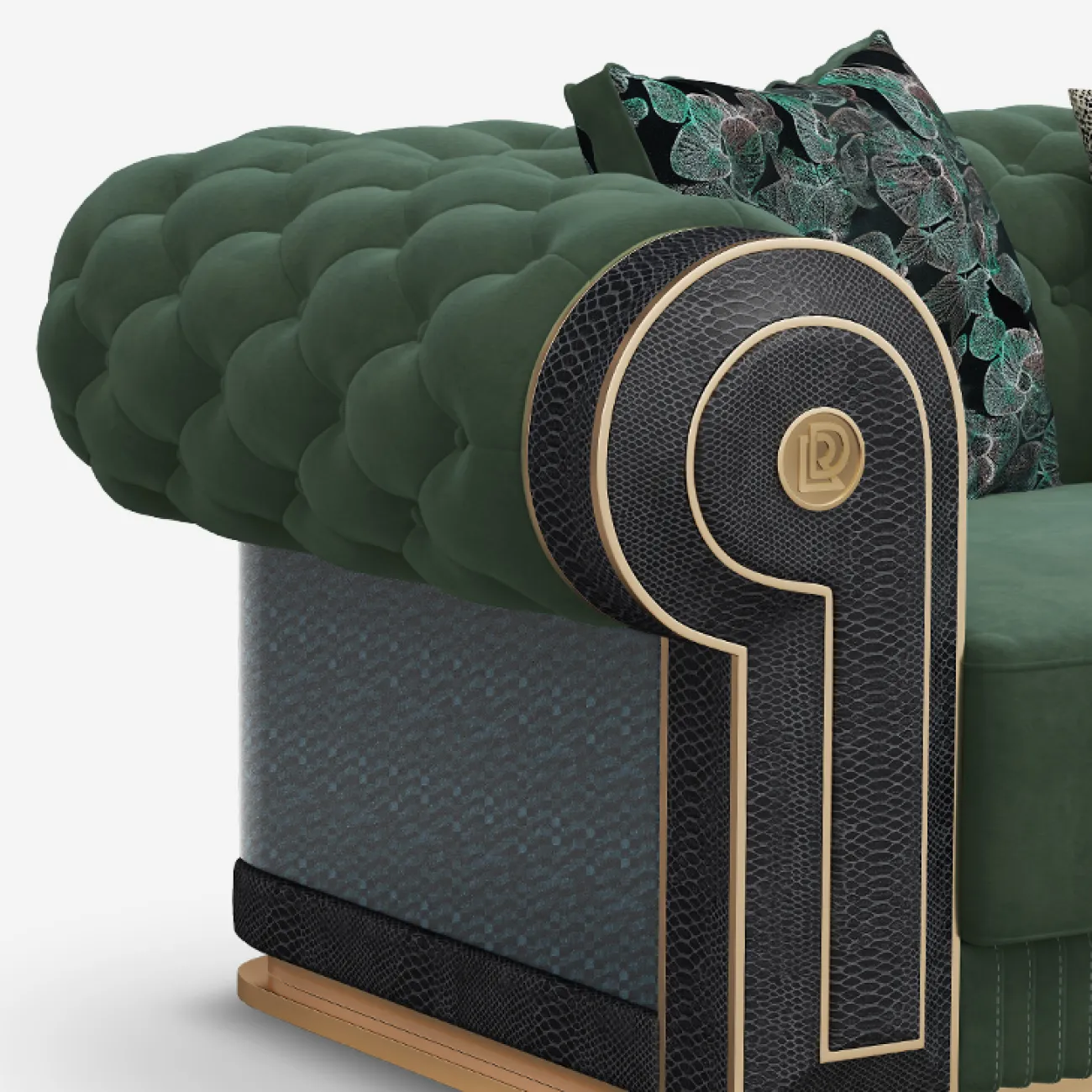 Респектабельный диван MIVICA из натуральной матовой кожи и бука DV38647-32