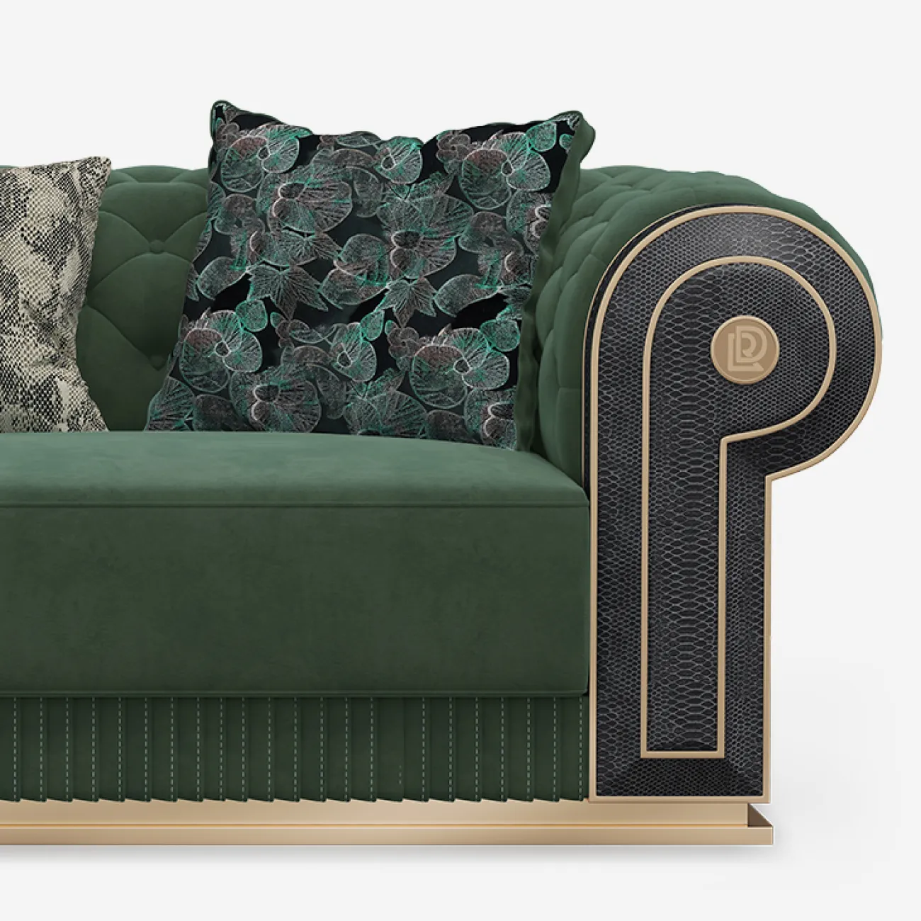 Респектабельный диван MIVICA из натуральной матовой кожи и бука DV38647-32