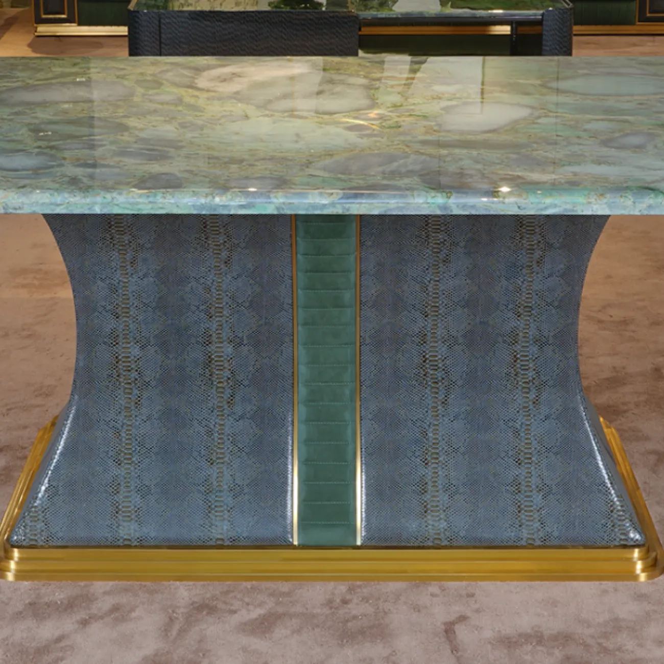 Роскошный обеденный стол MIVICA из дерева и мрамора OS38648-32