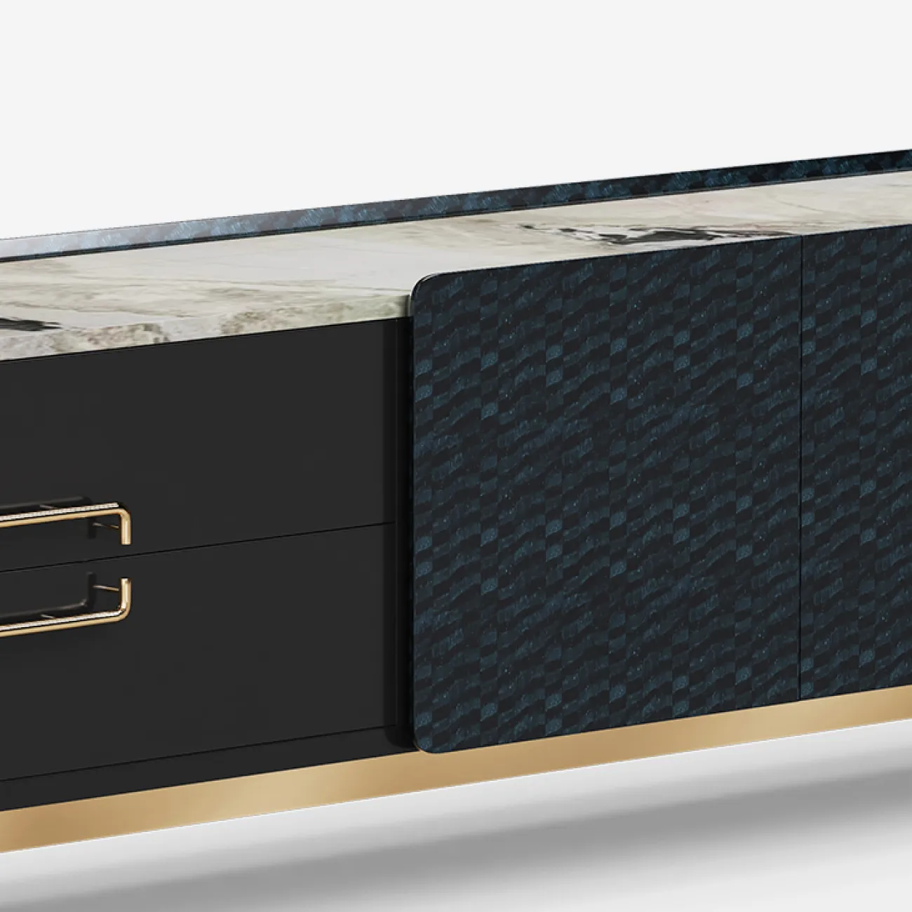 Элегантная тумба под телевизор MIVICA из бука и мрамора TB38650-32