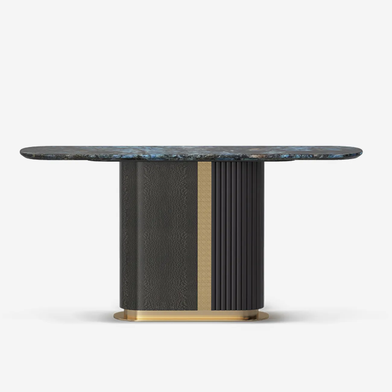 Элегантный пристенный столик MIVICA из мрамора и дерева PS38654-32