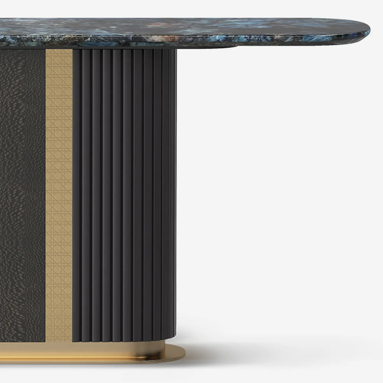 Элегантный пристенный столик MIVICA из мрамора и дерева PS38654-32