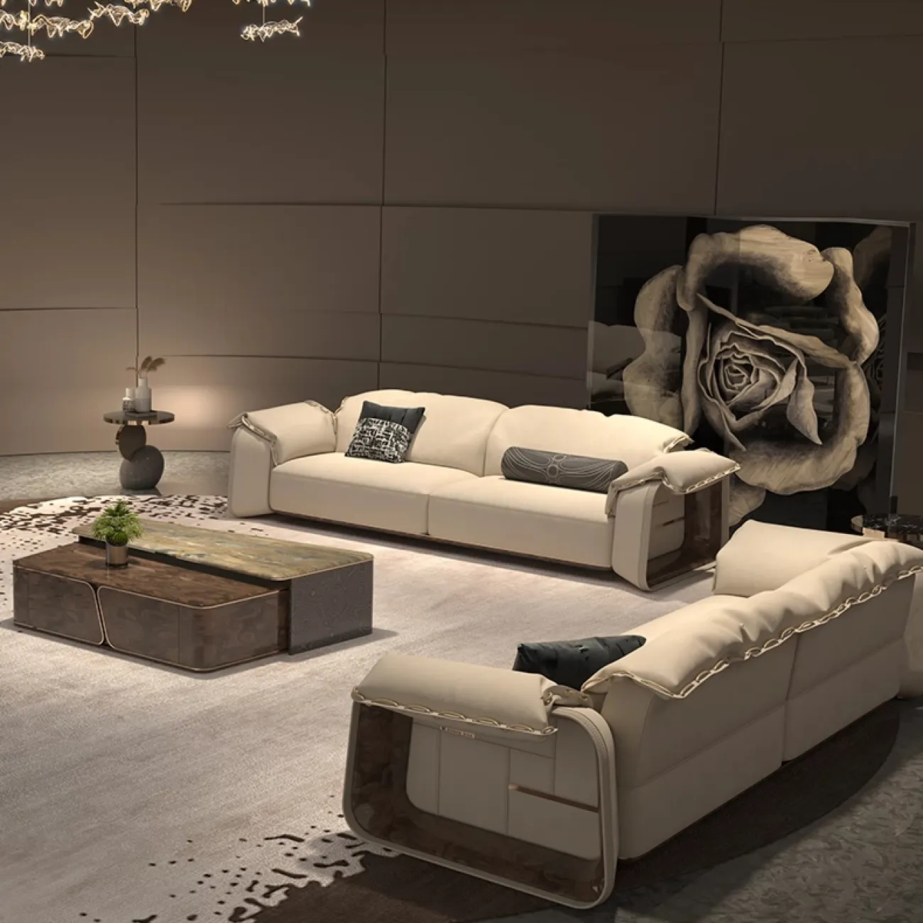 Роскошный диван MIVICA из натуральной воловьей кожи DV38685-32