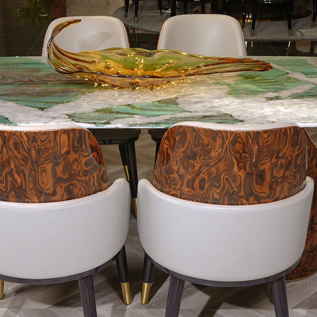 Роскошный обеденный стол MIVICA с мраморной столешницей OS38689-32