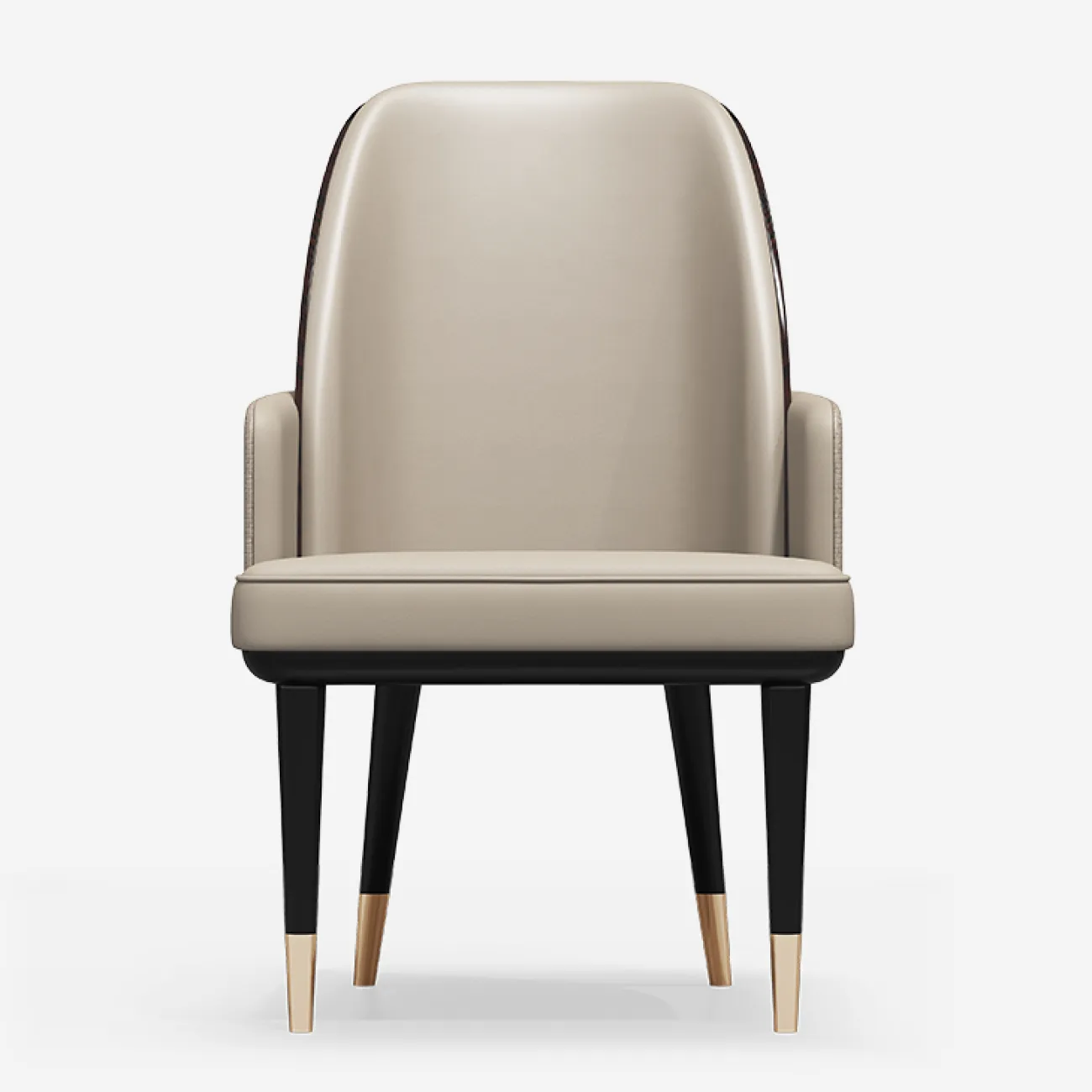 Эргономичный обеденный стул MIVICA из дерева и кожи ST38690-32