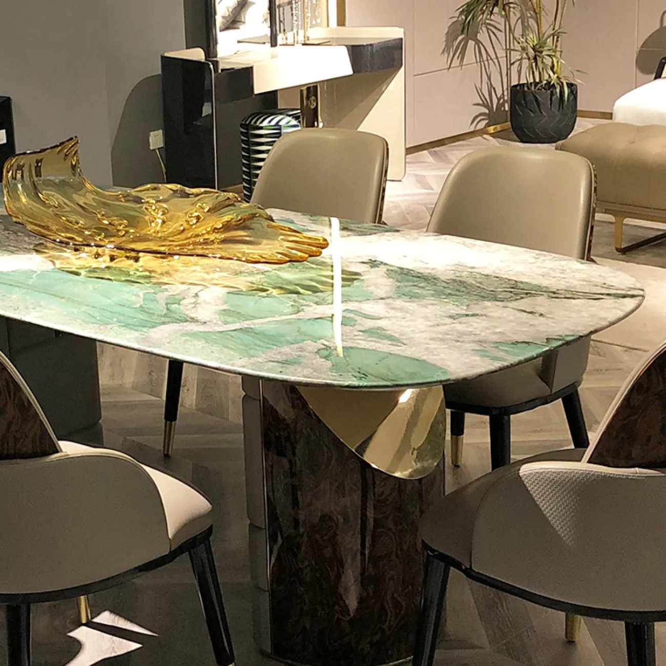 Эргономичный обеденный стул MIVICA из дерева и кожи ST38690-32