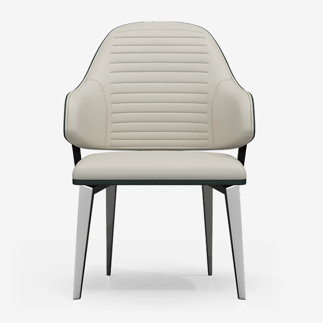 Эргономичный обеденный стул MIVICA из дерева и кожи ST38703-32