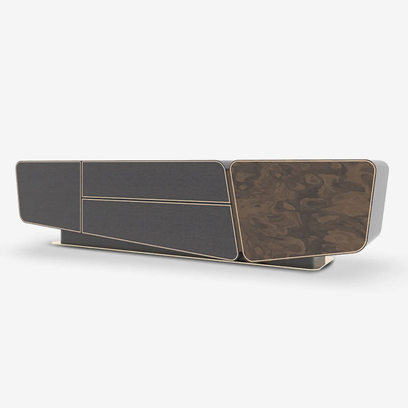 Стильная тумба под телевизор MIVICA из дерева и разнофактурного шпона TB38704-32