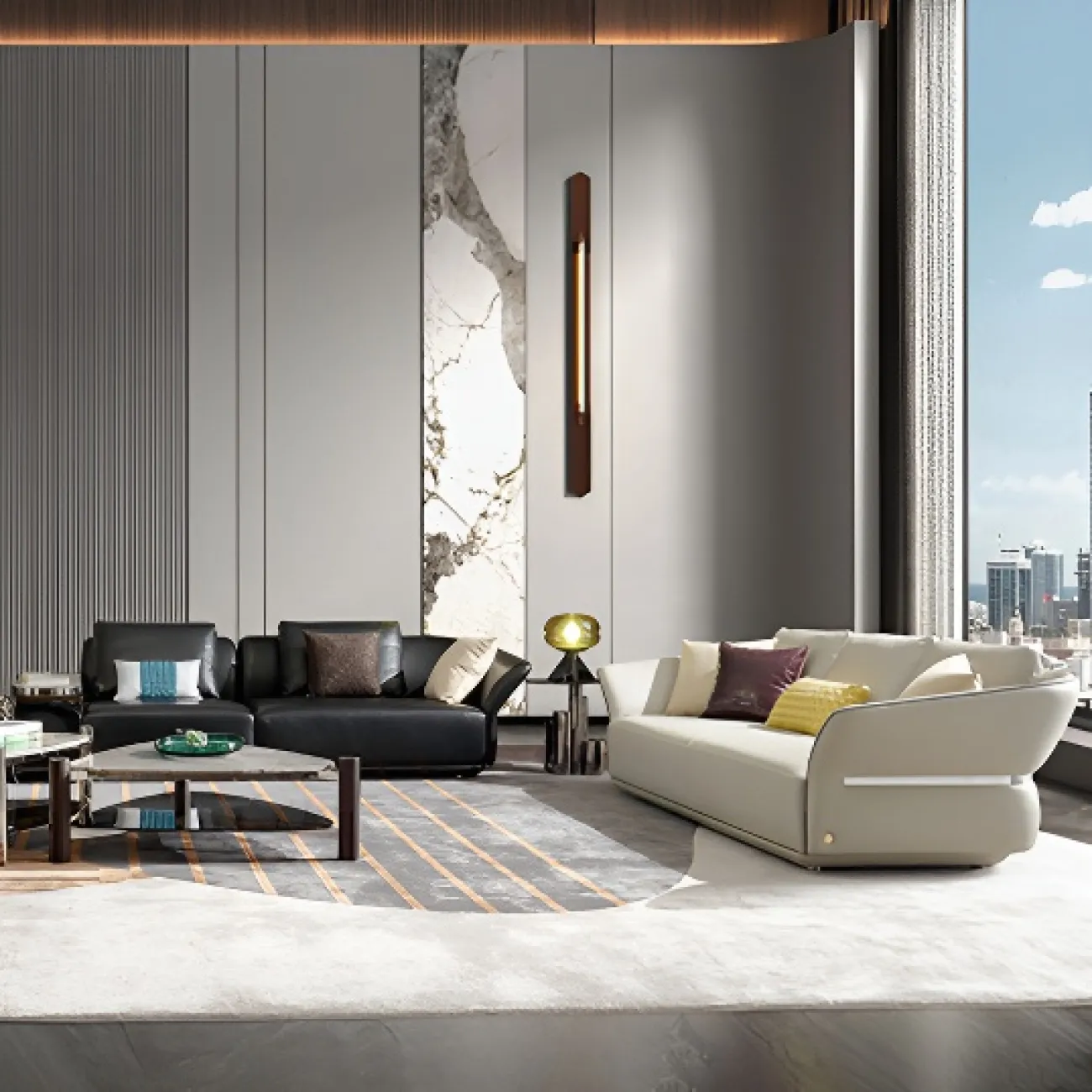 Эргономичный диван MIVICA из натуральной кожи и бука DV38712-32