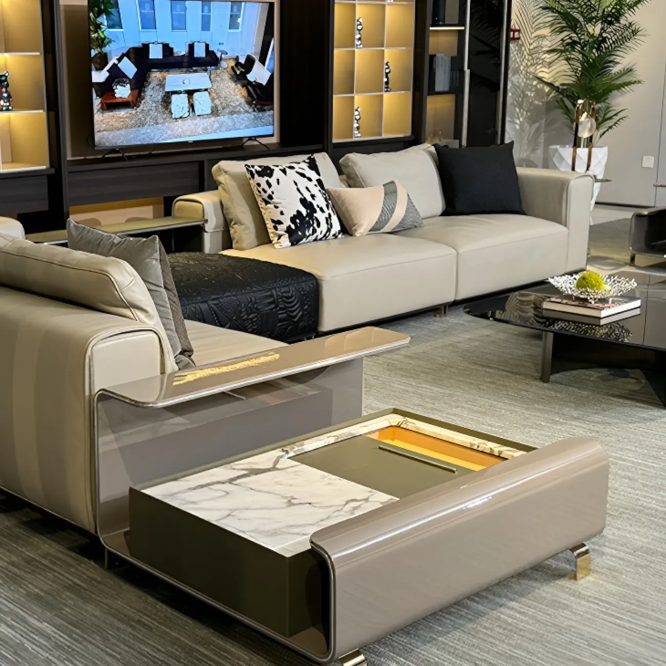 Небольшой журнальный столик MIVICA со стеклянной столешницей JS38717-32