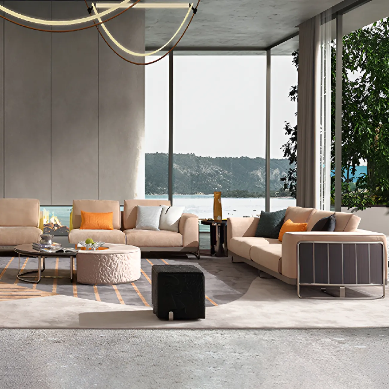 Уютный диван MIVICA из бука и матовой кожи DV38721-32