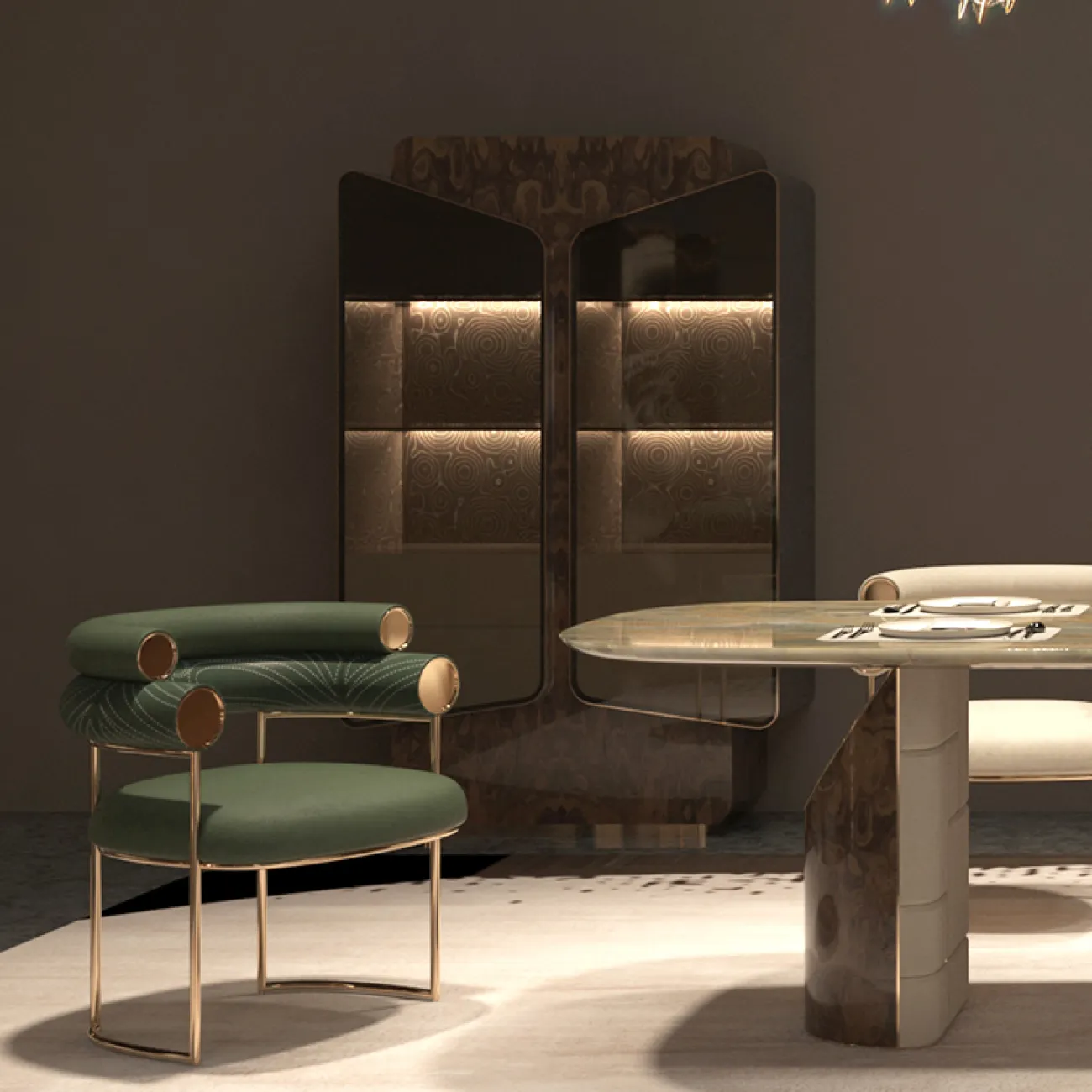 Роскошный винный шкаф с подсветкой MIVICA из бука VS38725-32