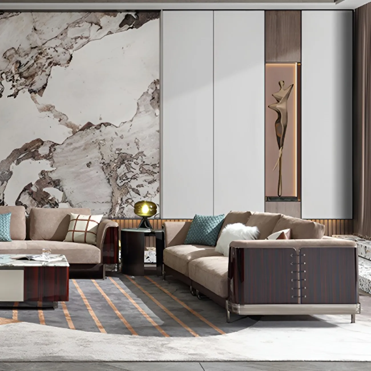 Уютный диван MIVICA из бука и матовой кожи DV38730-32