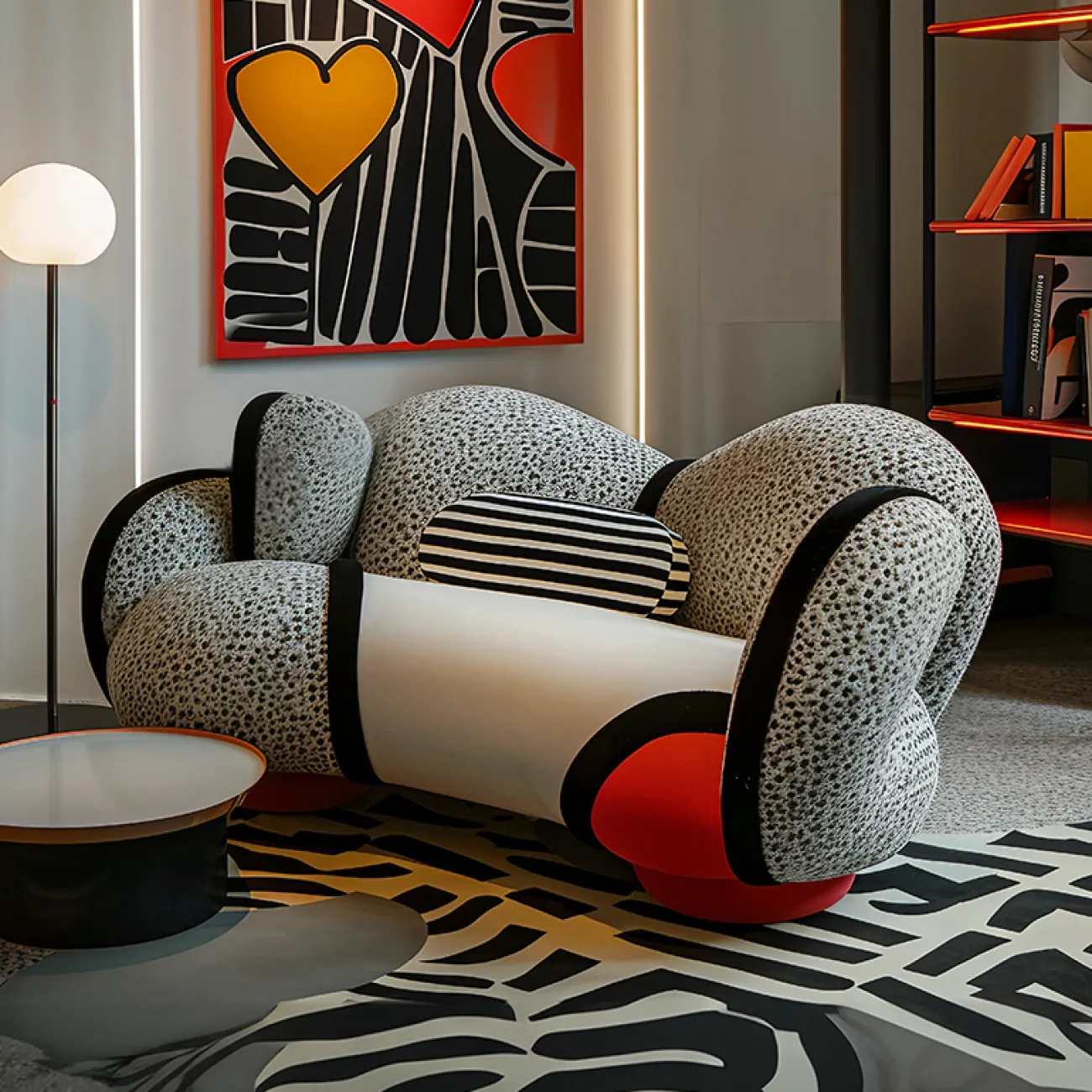 Дизайнерский диван MIVICA из сосны с эксклюзивным принтом DV38742-32