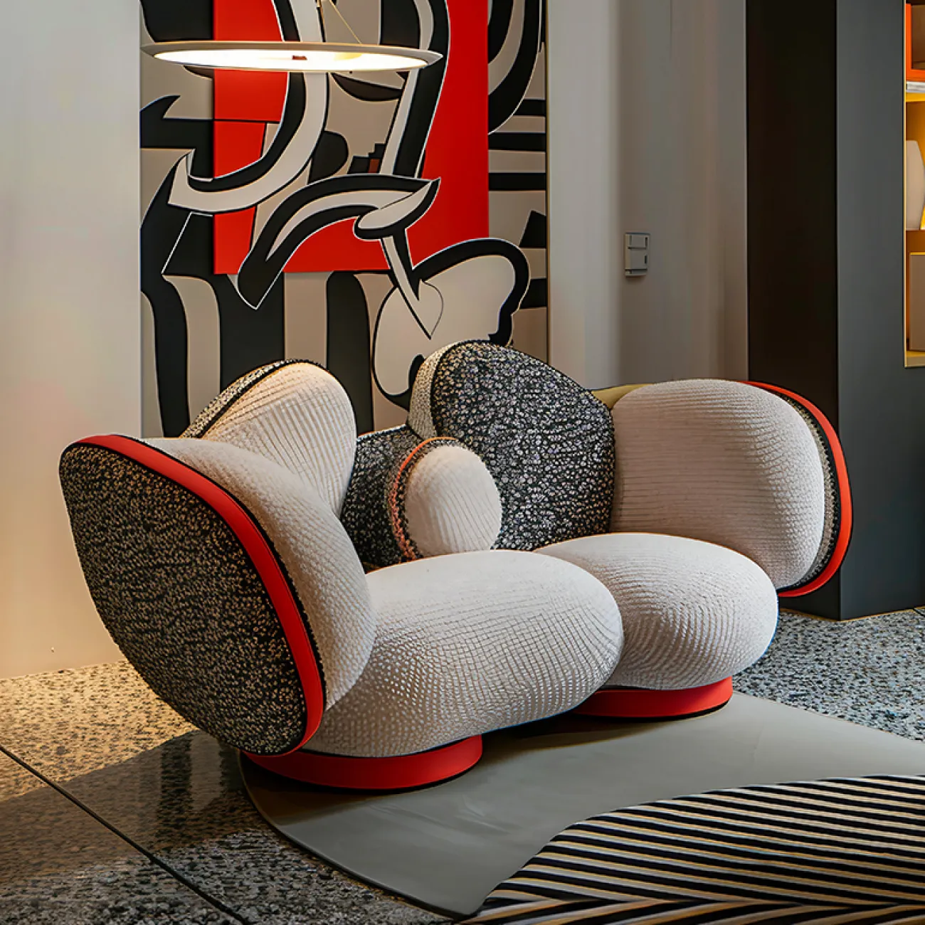 Дизайнерский диван MIVICA из сосны с эксклюзивным принтом DV38742-32