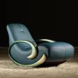 Роскошное кресло-качалка MIVICA из дерева и кожи KR38744-32