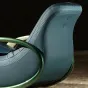 Роскошное кресло-качалка MIVICA из дерева и кожи KR38744-32