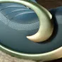 Роскошное кресло-качалка MIVICA из дерева и кожи KR38744-32