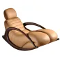 Роскошное кресло-качалка MIVICA из дерева и кожи KR38745-32