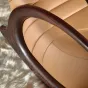 Роскошное кресло-качалка MIVICA из дерева и кожи KR38745-32
