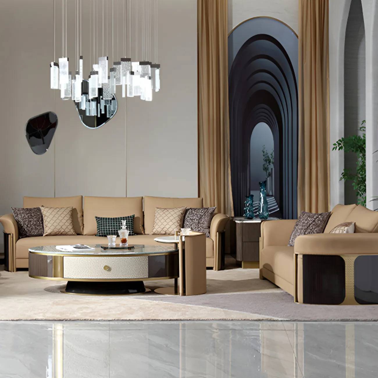 Уютный диван MIVICA из натуральной кожи DV38747-32